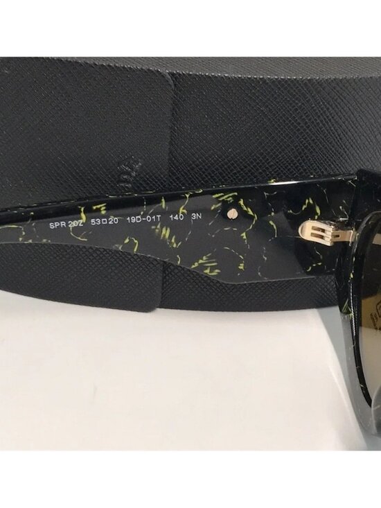 NEW AUTHENTIC PRAD PR 20ZS Women’s Sunglasses – Black Yellow Marble / Dark Brown main image 5